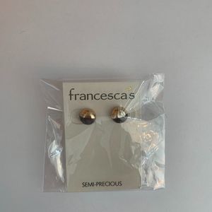 Francesca's Gray and Gold Earrings